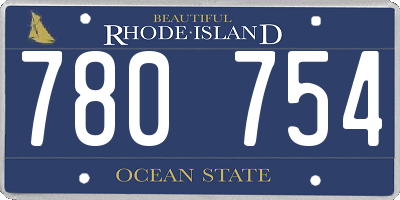 RI license plate 780754