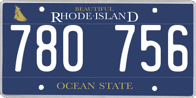 RI license plate 780756
