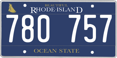 RI license plate 780757