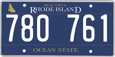 RI license plate 780761