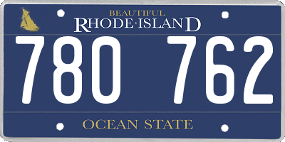RI license plate 780762