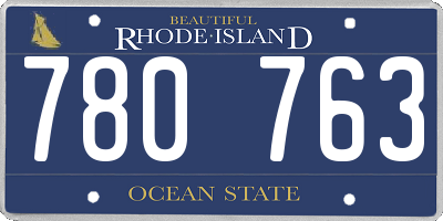 RI license plate 780763
