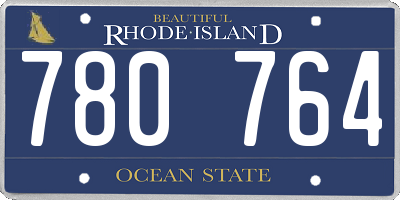 RI license plate 780764