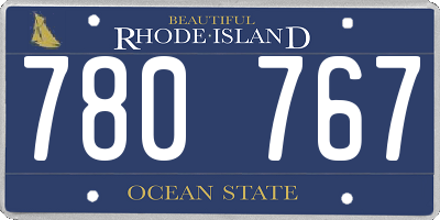 RI license plate 780767