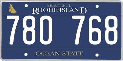 RI license plate 780768