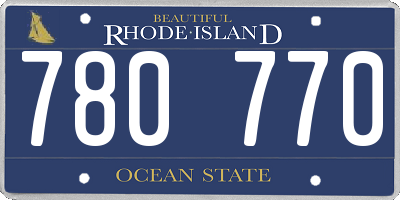 RI license plate 780770