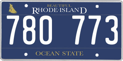 RI license plate 780773