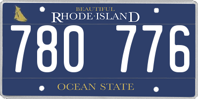 RI license plate 780776