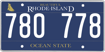 RI license plate 780778
