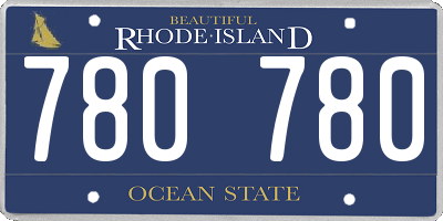 RI license plate 780780