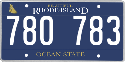RI license plate 780783