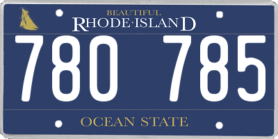 RI license plate 780785