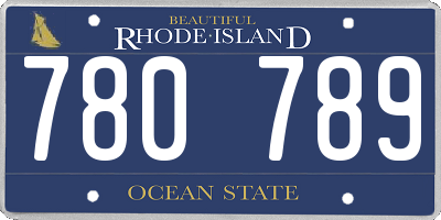RI license plate 780789
