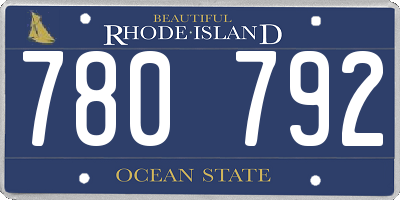 RI license plate 780792