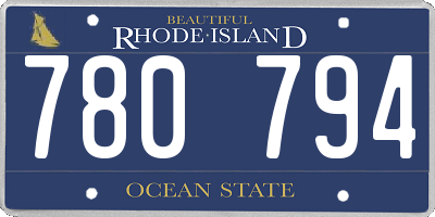 RI license plate 780794
