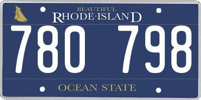 RI license plate 780798