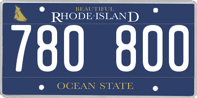 RI license plate 780800