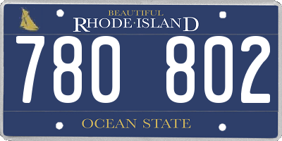 RI license plate 780802