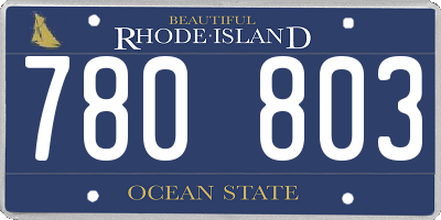 RI license plate 780803