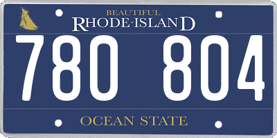 RI license plate 780804