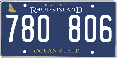RI license plate 780806