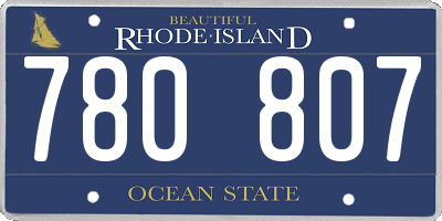 RI license plate 780807