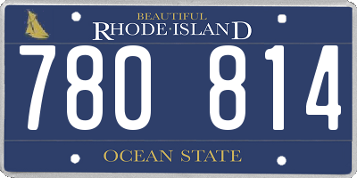 RI license plate 780814