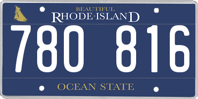 RI license plate 780816