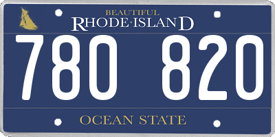 RI license plate 780820