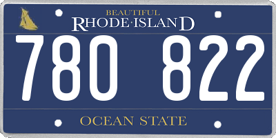 RI license plate 780822