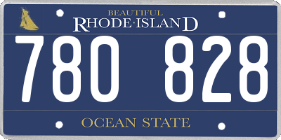RI license plate 780828