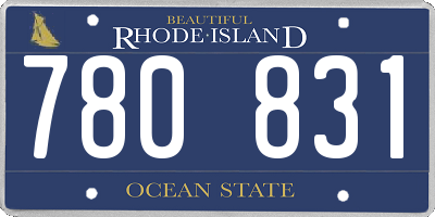 RI license plate 780831