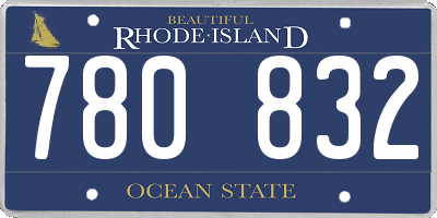 RI license plate 780832