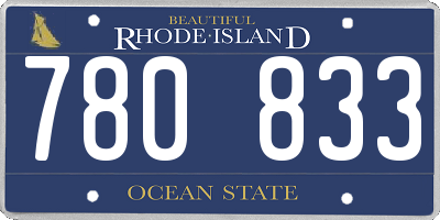 RI license plate 780833