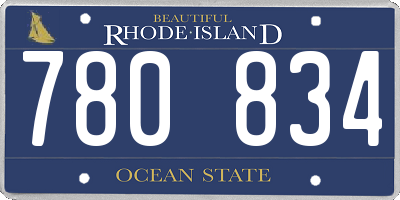 RI license plate 780834
