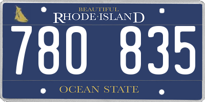 RI license plate 780835