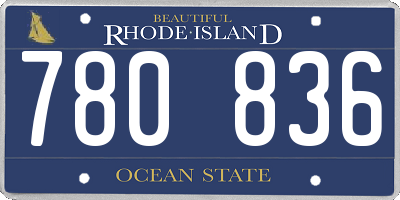 RI license plate 780836