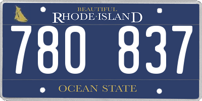 RI license plate 780837