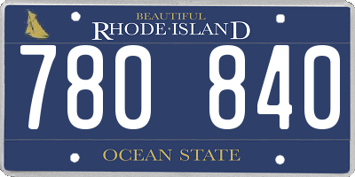 RI license plate 780840