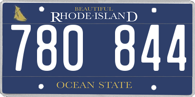 RI license plate 780844