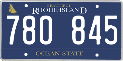 RI license plate 780845