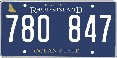 RI license plate 780847