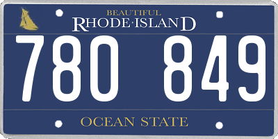 RI license plate 780849