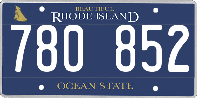 RI license plate 780852