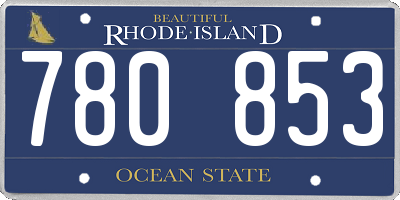 RI license plate 780853