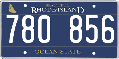 RI license plate 780856