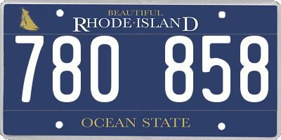 RI license plate 780858