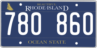 RI license plate 780860