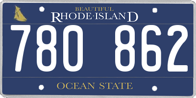 RI license plate 780862