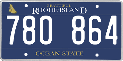 RI license plate 780864